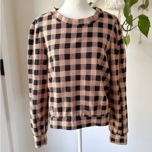 Ann Taylor Buffalo Plaid Sweatshirt Size M